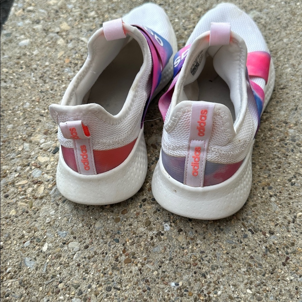 Adidas white and pink tie dye women’s slip on tennis shoes size 8.5 - Picture 4 of 6